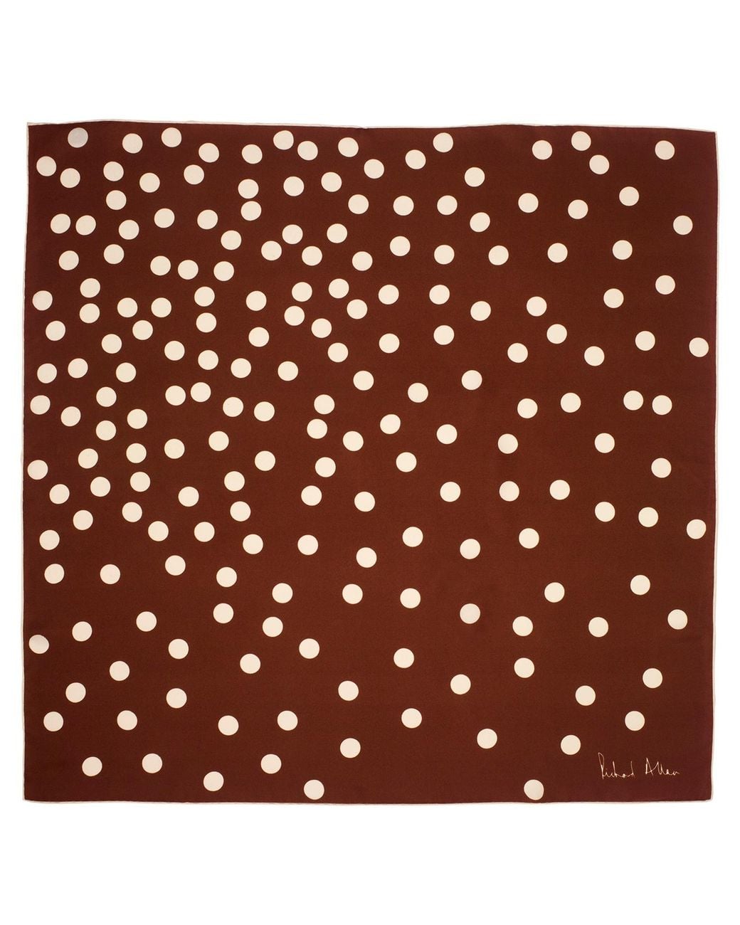 Richard Allan London Brown And Polka Silk Scarf