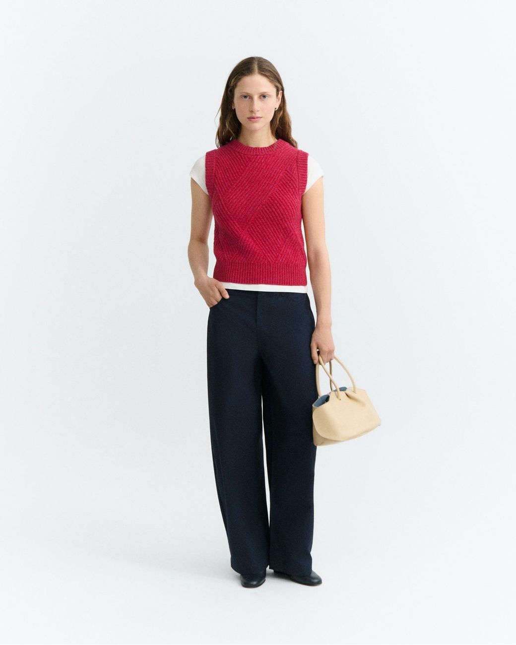 Thinking Mu Pink Wool Kaia Vest
