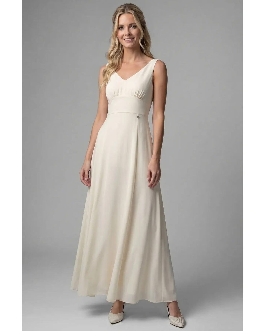 Luna Fashion House White Ivory Maxi Dress, Rebeka