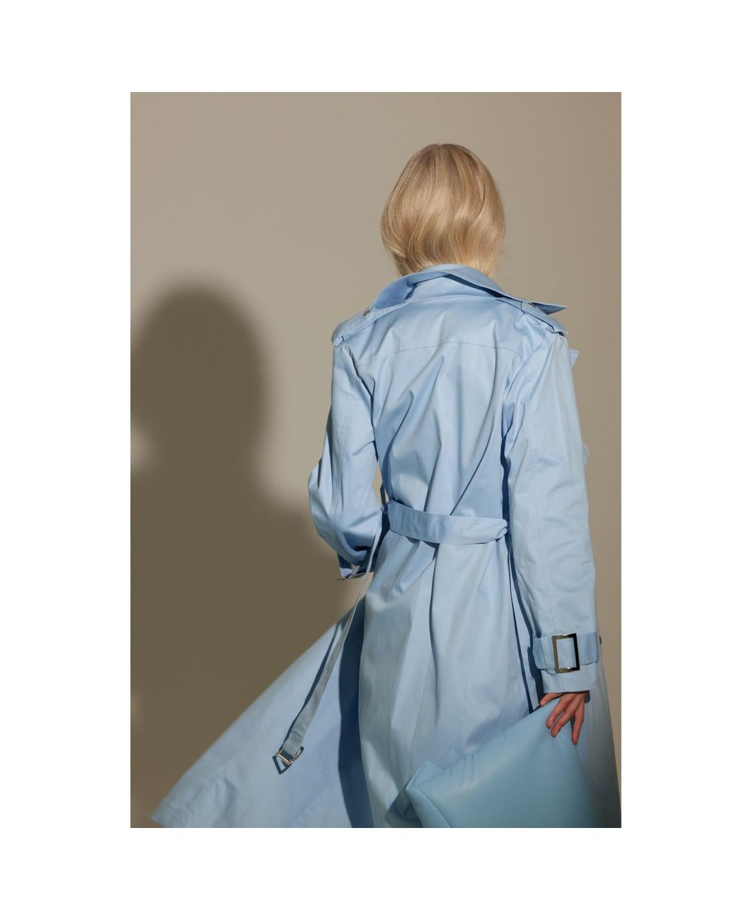 Julia Allert Blue Belted Classic Longline Trench Coat – Light