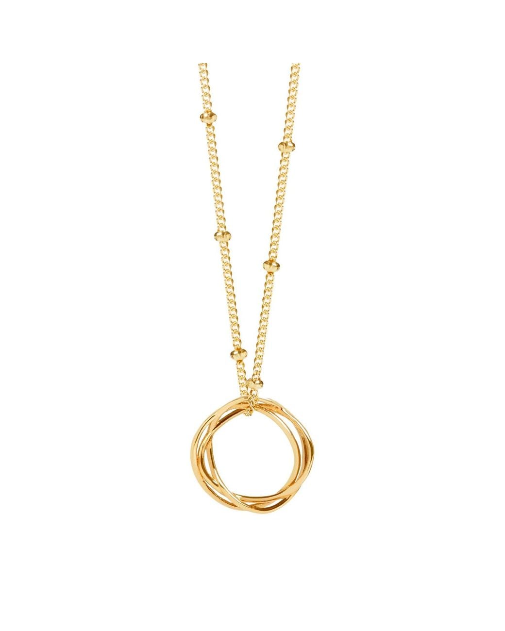 Muru Metallic Karma Necklace With Bead Chain