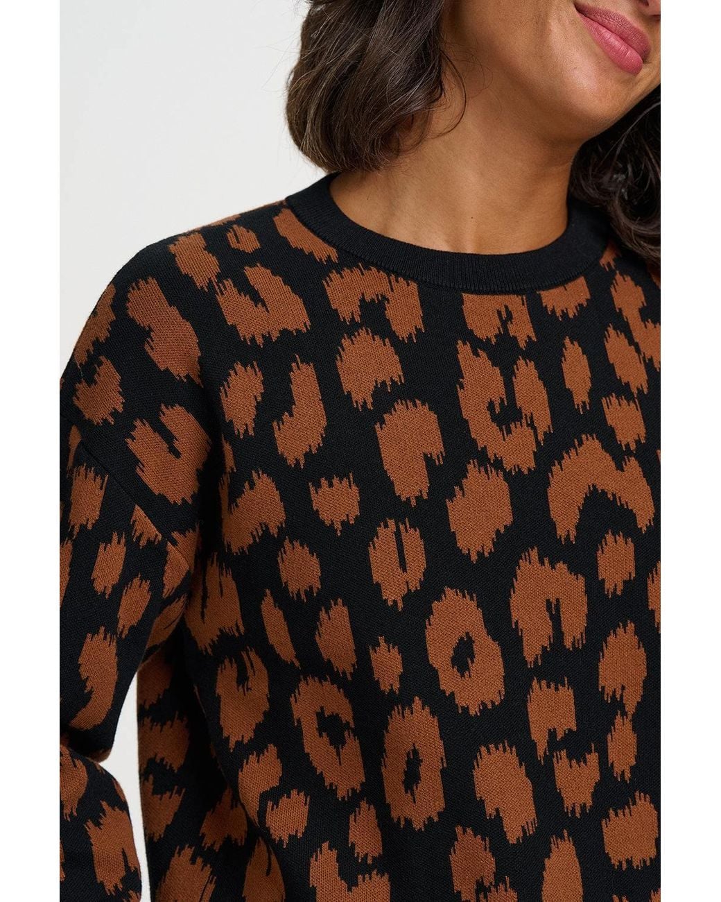 Sugarhill Black Myla Sweater Leopard