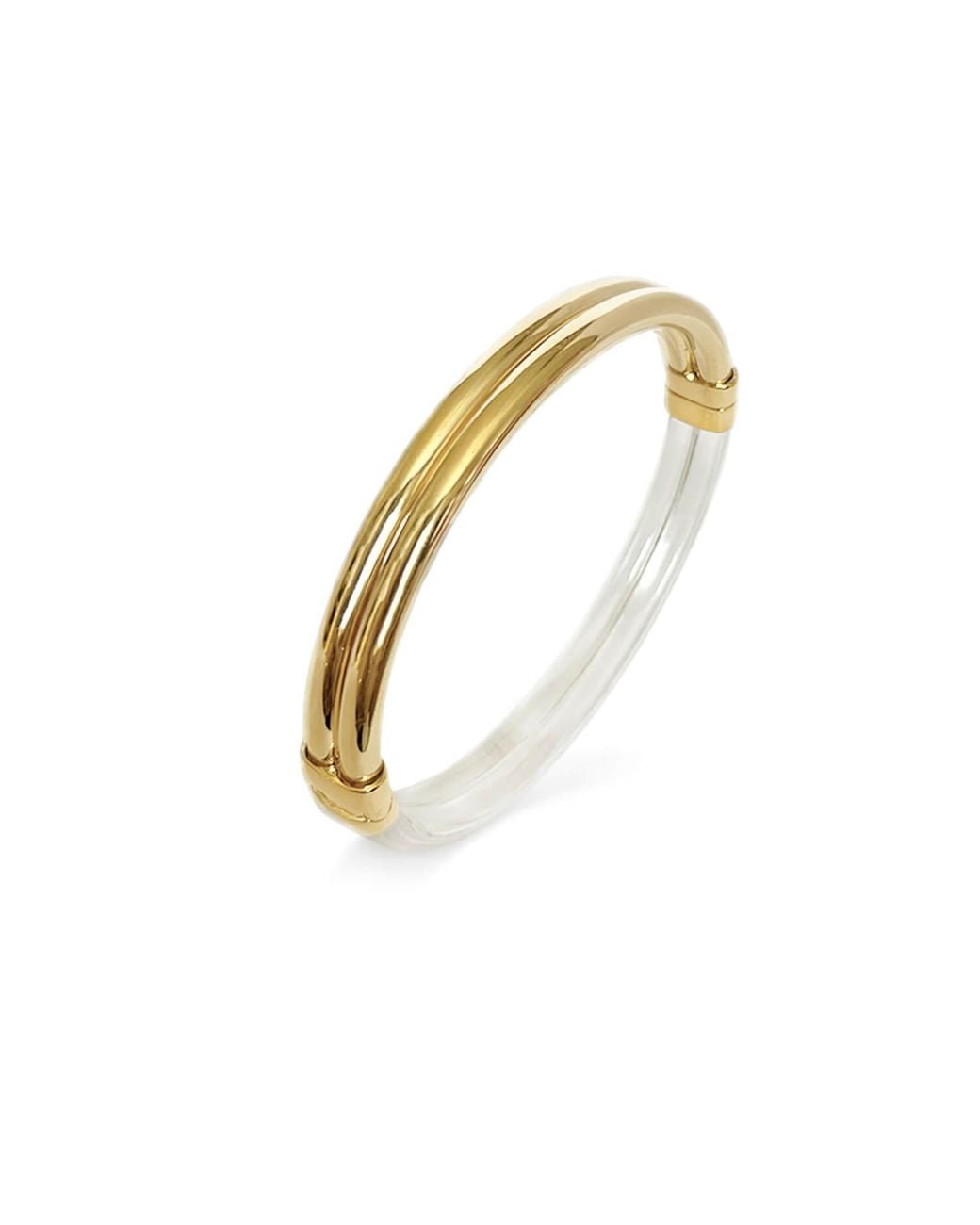 Gold & Honey Metallic Ridge Lucite Hinge Bangle