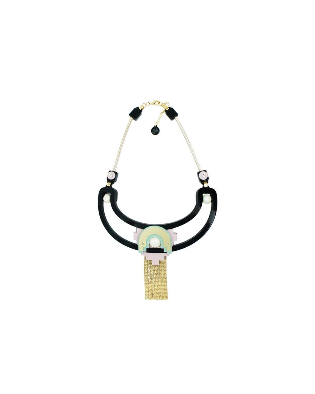 Gissa Bicalho Black Handmade Acrylic Necklace Tikal & Rosa Candy