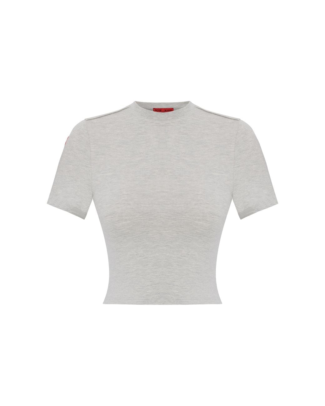 Pcfg Gray Cotton Slim Fit Crop Tee