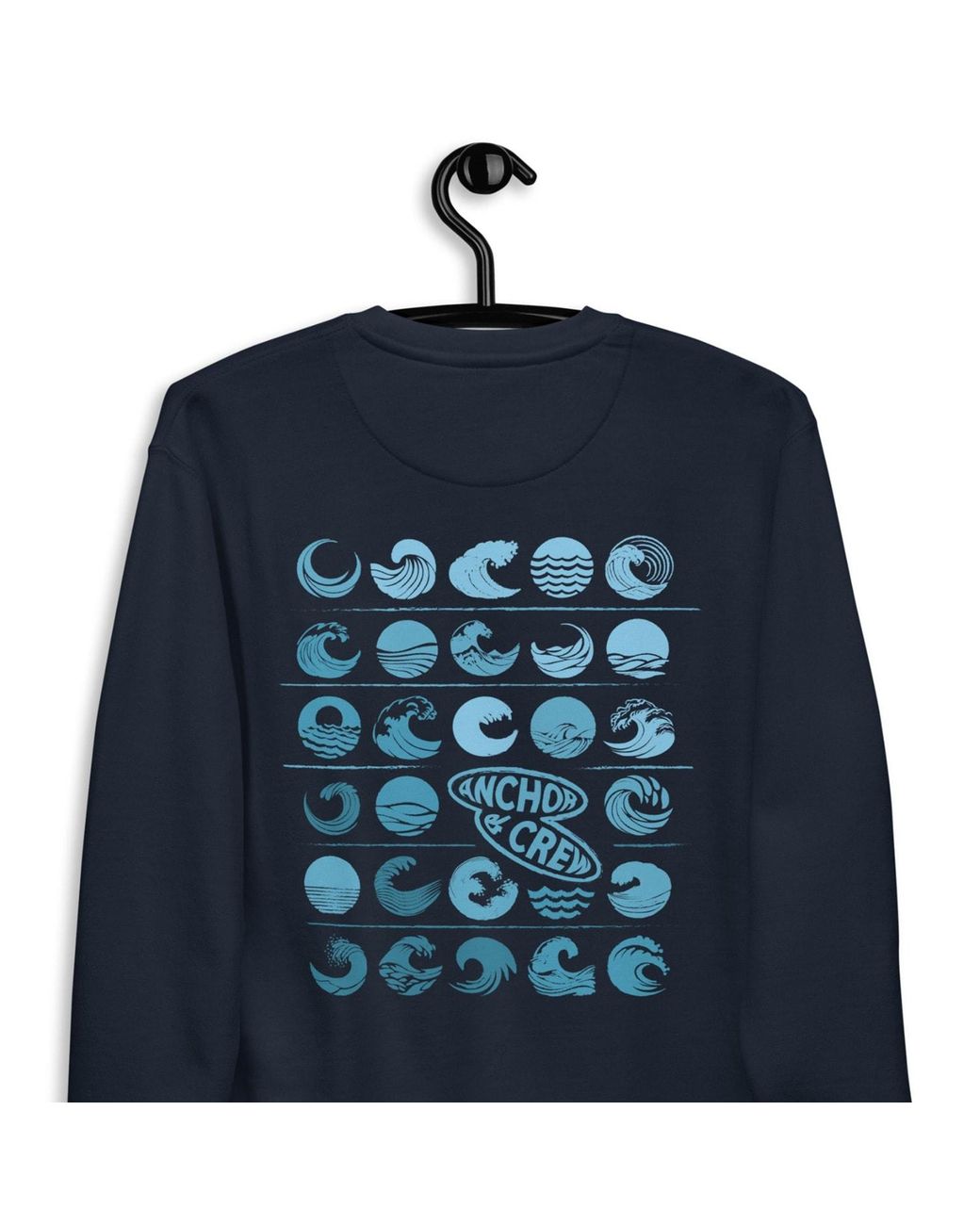 Anchor and Crew Blue Surf N Waves Passenger Organic Cotton Sweatshirt