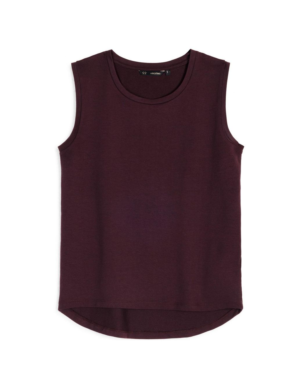 Weartwo London Purple Hero Sleeveless Top, Burgundy