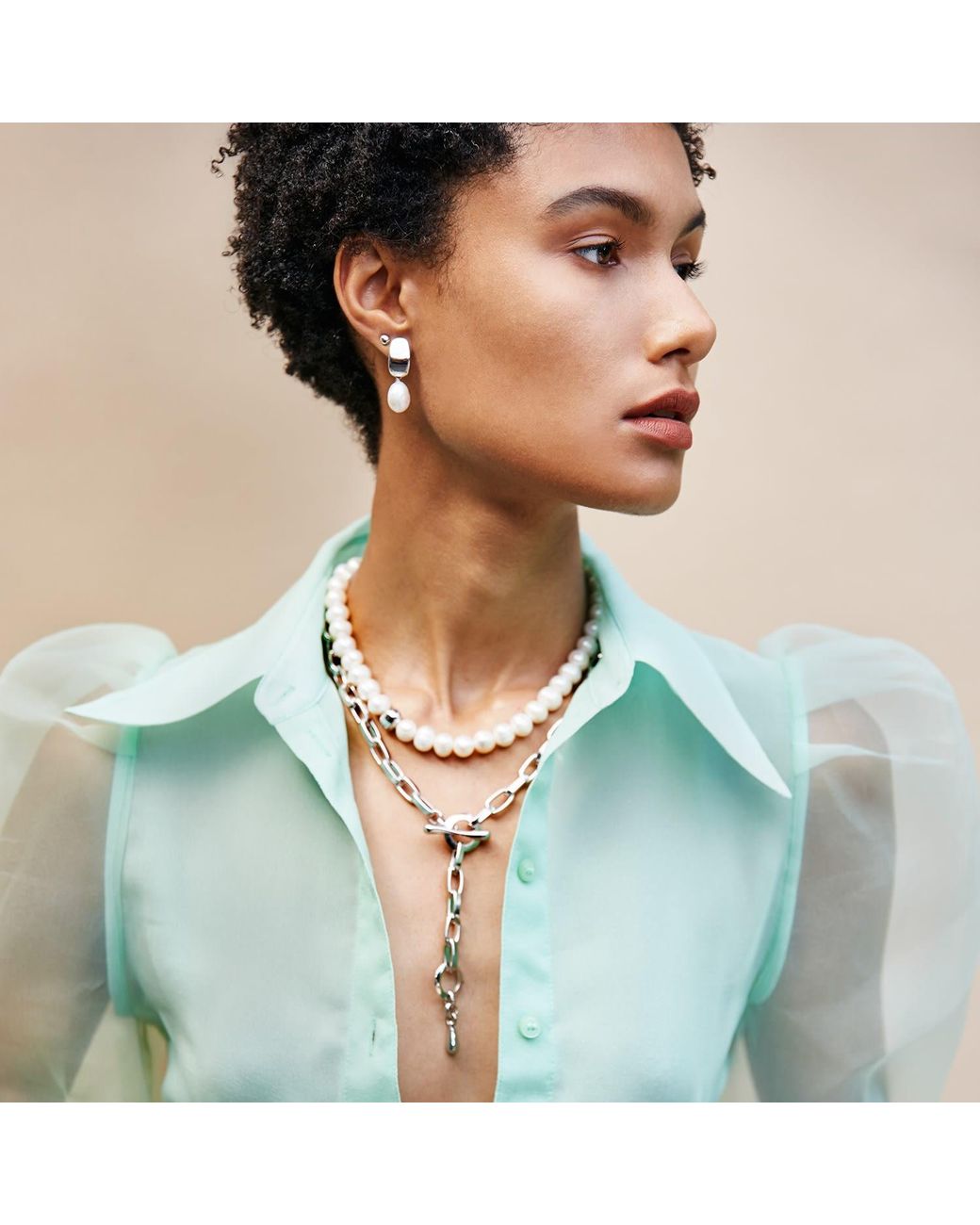 Biko Jewellery Metallic Convertible Chainlink Lariat