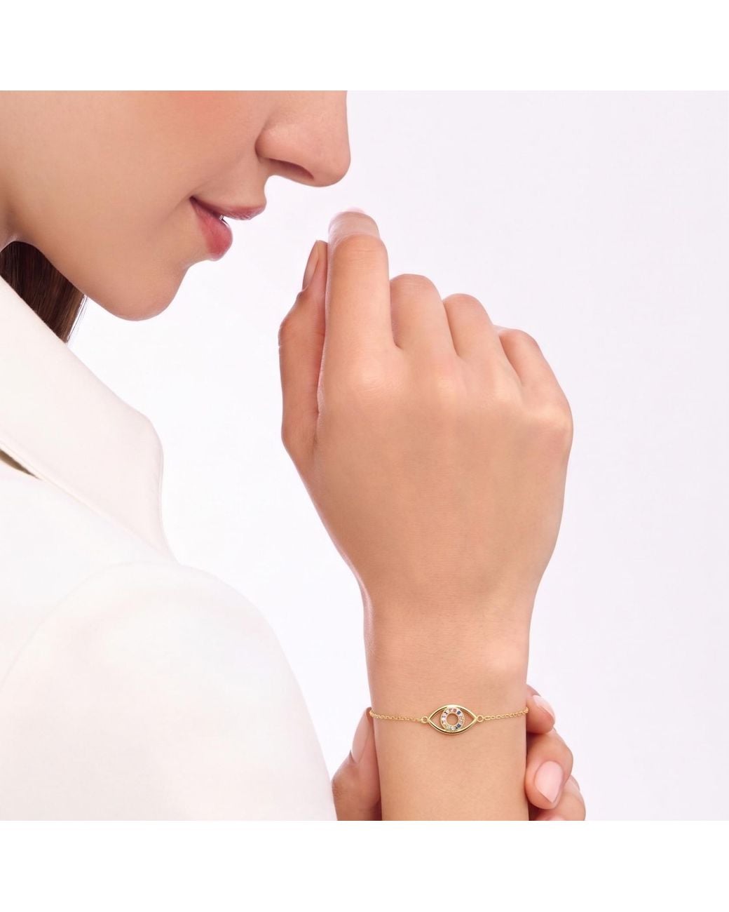With Love Darling Metallic Eye Bracelet Sterling