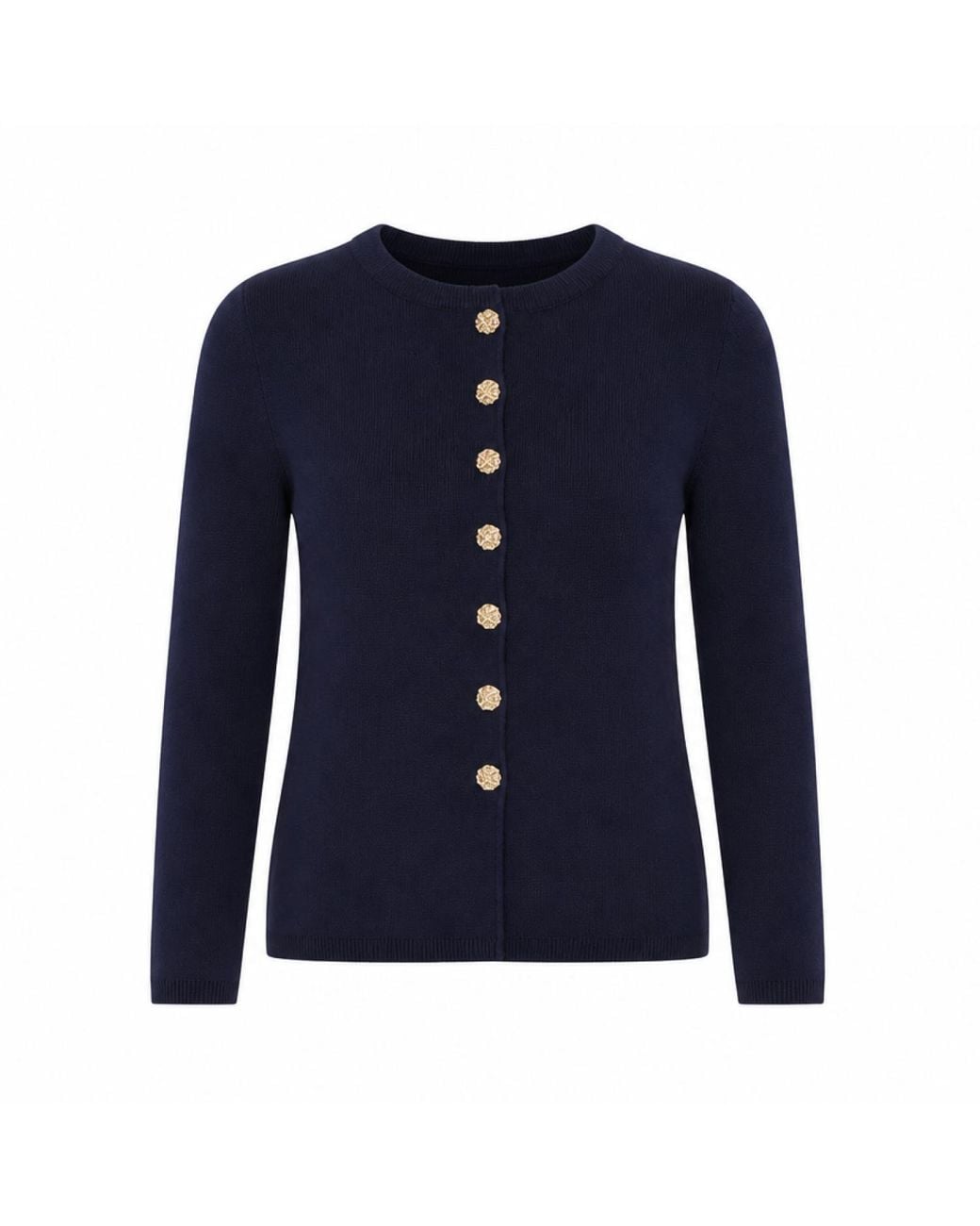 Yumi' Blue Knitted Fitted Peplum Cardigan