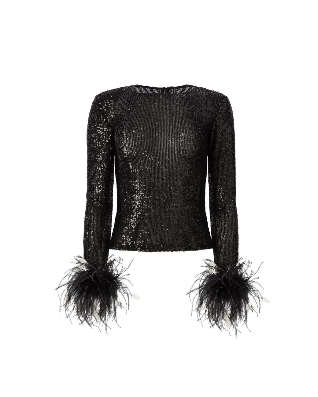 Lita Couture Black Open-Back Sequin Top
