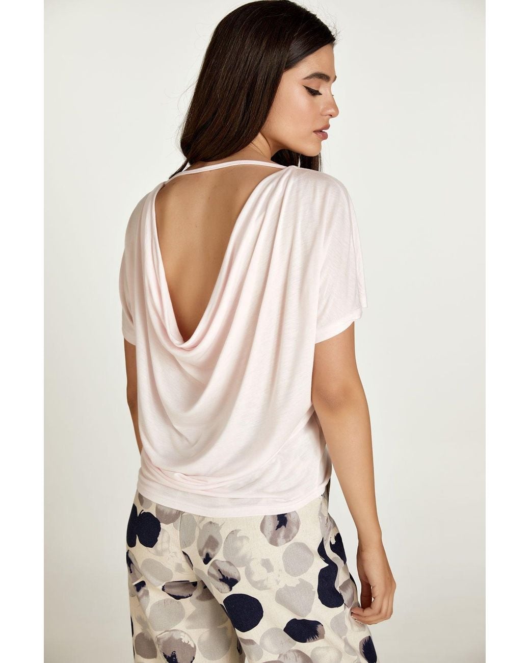 Conquista Purple Light Drape Back Top