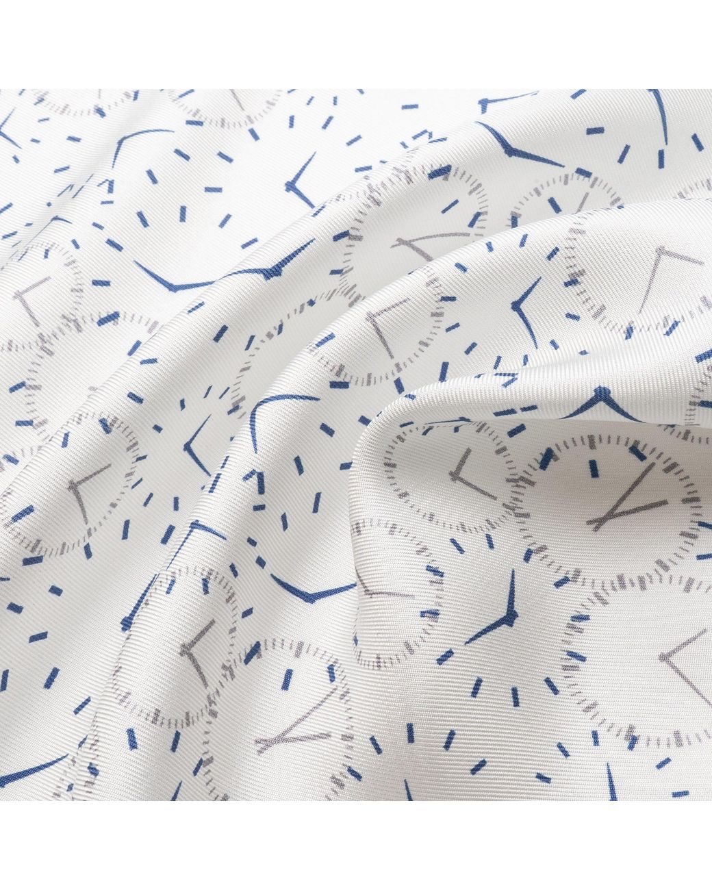 Otway & Orford White 'Chronos' Watch Design Silk Pocket Square for men