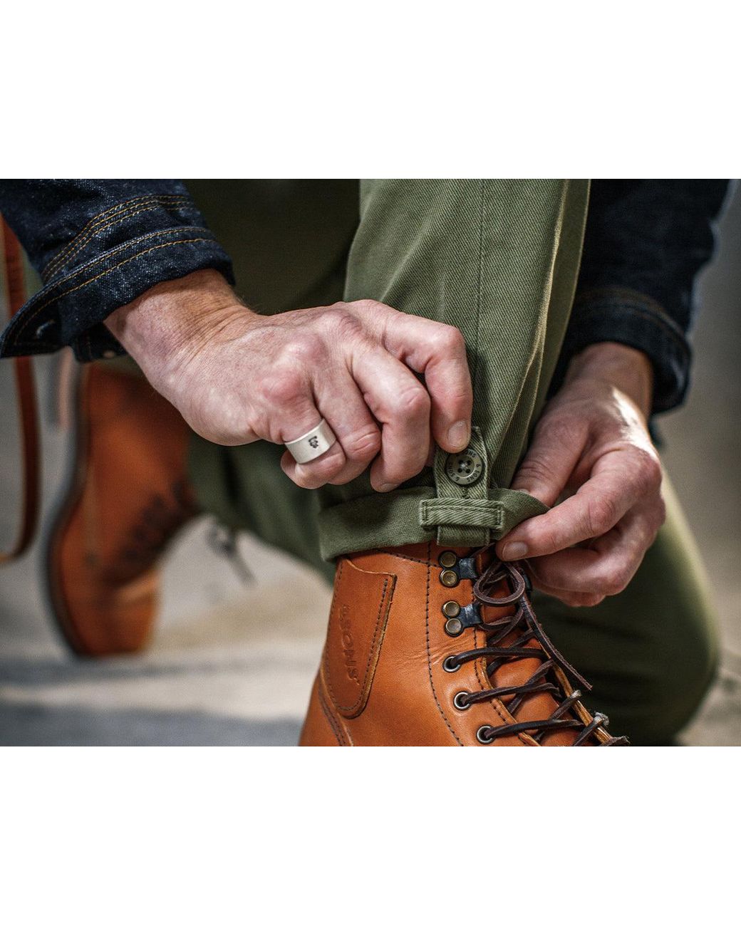&SONS Trading Co Green Virgil Chino Army for men