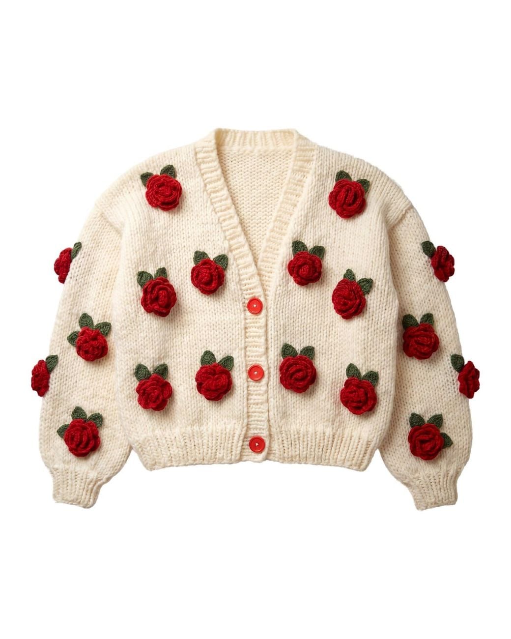 Ana Chic Pink Neutrals Rose Handmade Knitted Cardigan