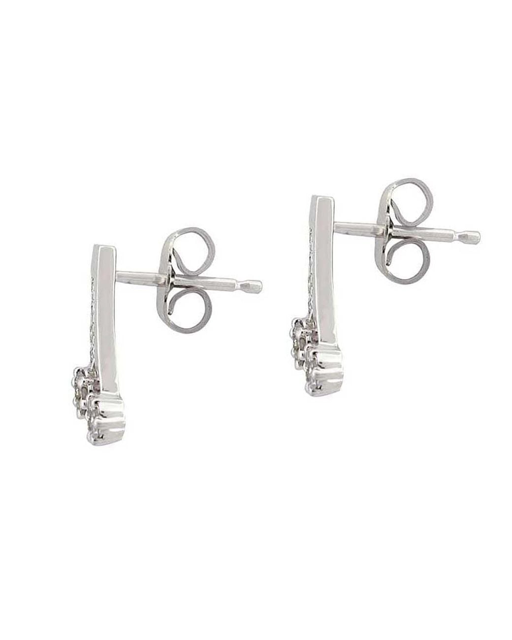 Artisan Metallic Mini 14k 925 Sterling Silver Gold Pave Diamond Drop Earrings
