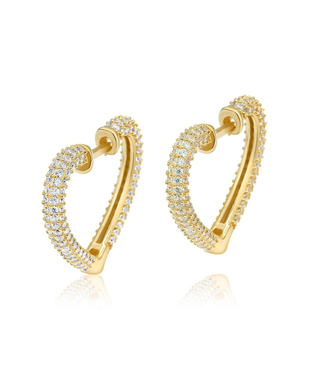 SHYMI Metallic Open Heart Pave Hoops