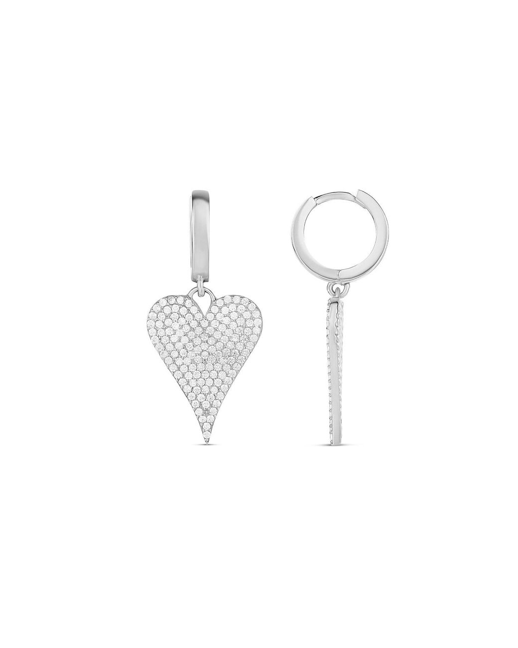 SHYMI White Pave Heart Earrings