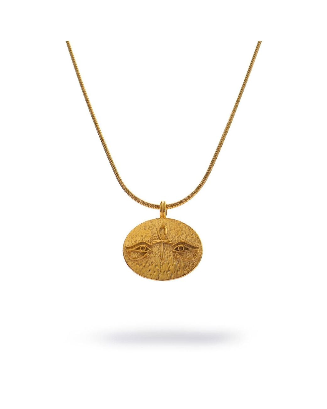 Ebru Jewelry Metallic Eternal Vision Ankh Medallion Necklace