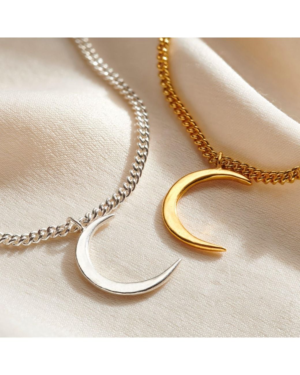 Posh Totty Designs Metallic Sterling Crescent Moon Charm Bracelet