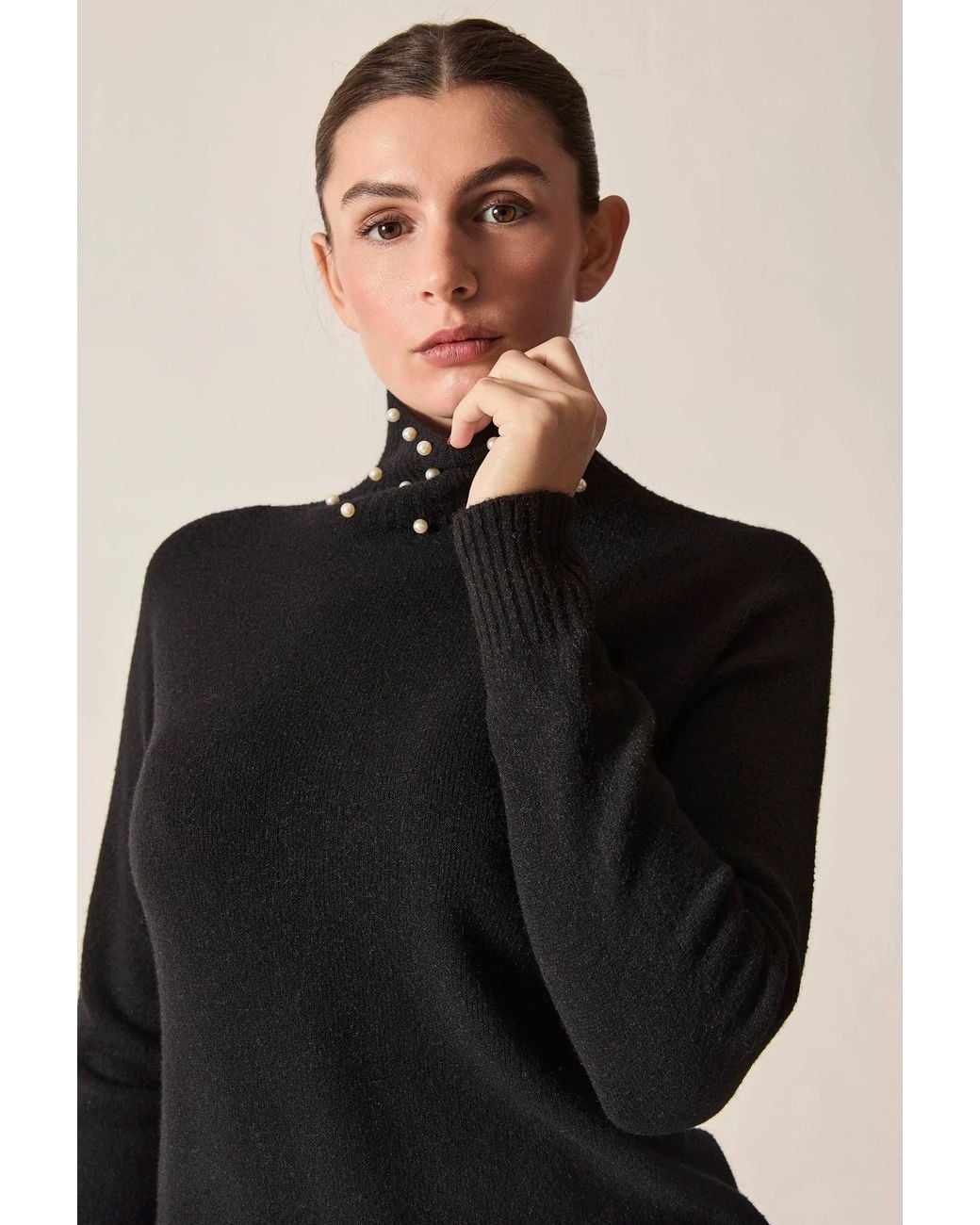 James Lakeland Black Pearl Neck Jumper