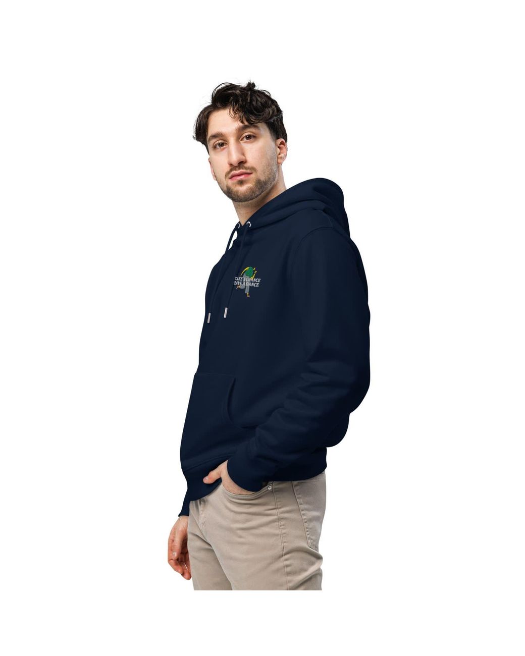 Anchor and Crew Blue Take A Chance Have A Dance Disco! Organic Cotton Embroidered Heavyweight Hoodie