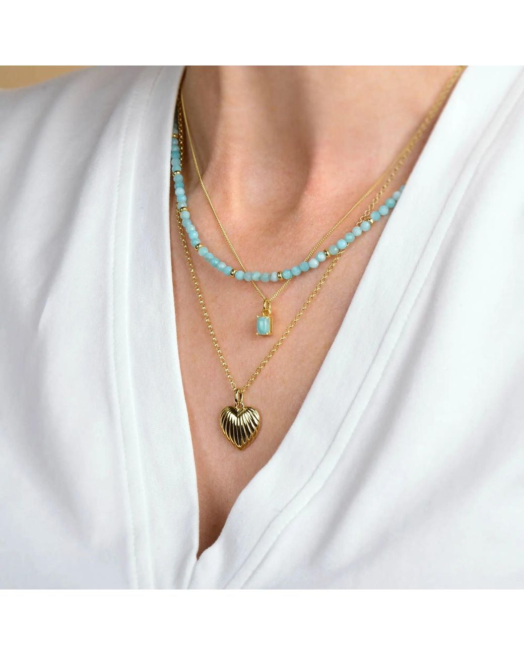 Nellou Jewellery Metallic Amazonite Orbit Necklace
