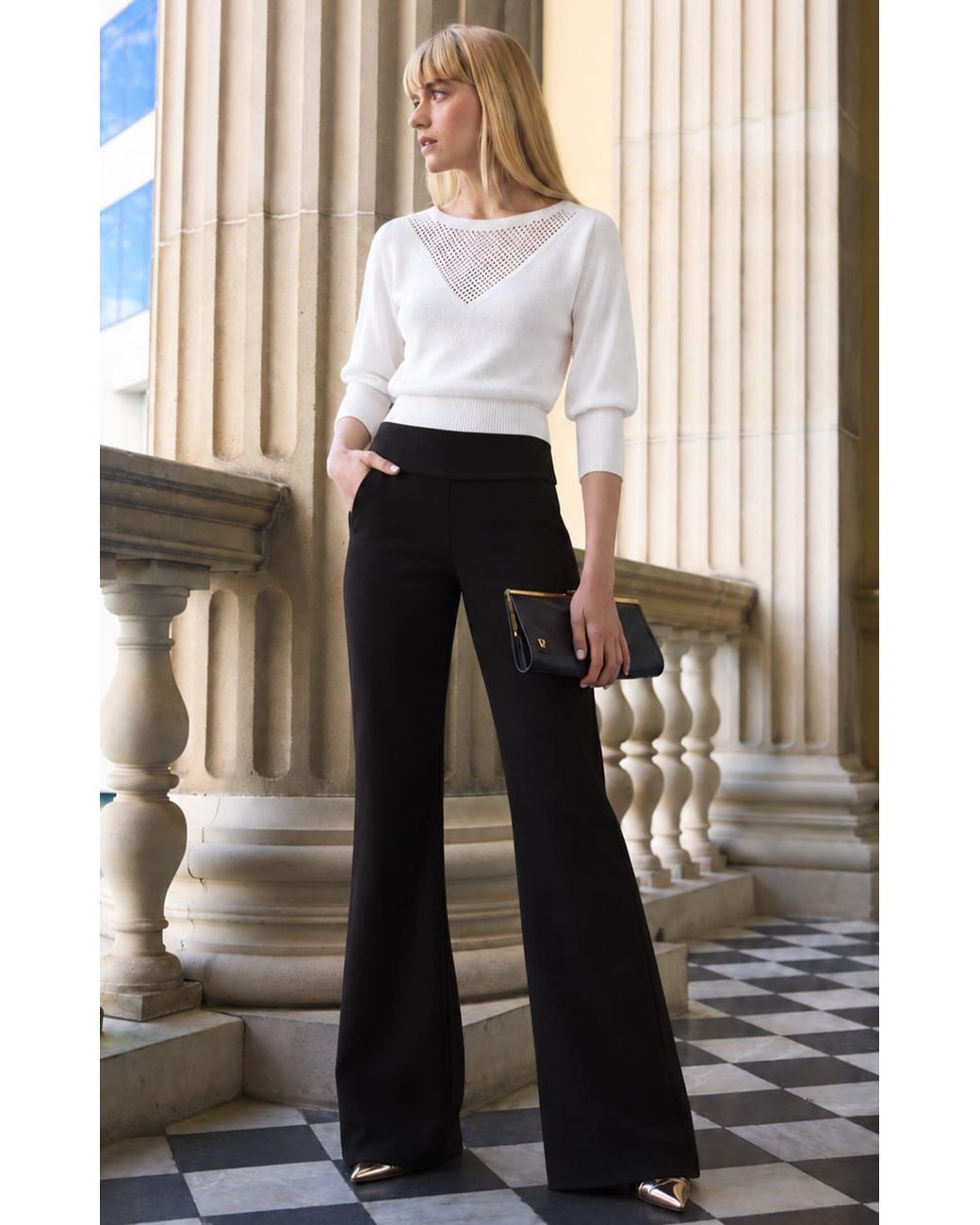 SACHA DRAKE White Chloe Three Quarter Sleeve Knit Top