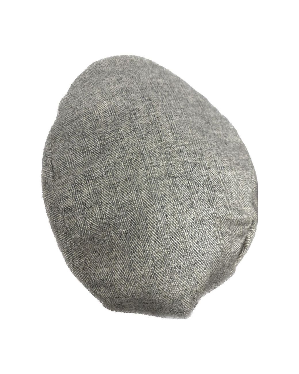Kinalba Gray Herringbone Cashmere Flat Cap for men