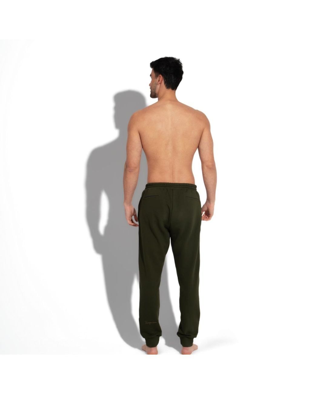 Maison Tangerine Green Khaki Premium Cotton Sweatshirt & Joggers Tracksuit Set For