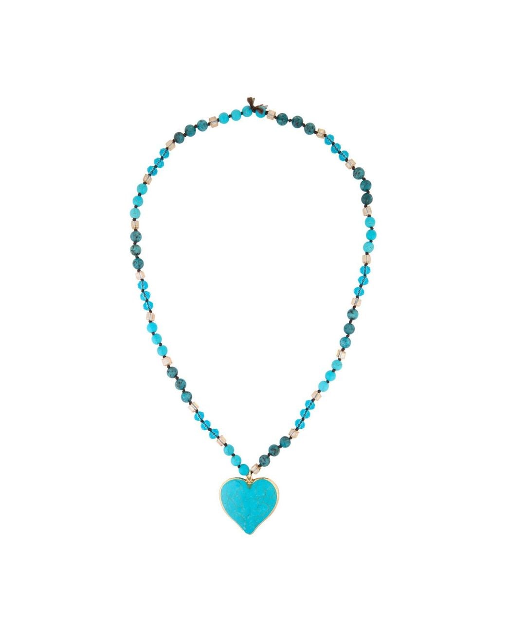 Saachi Blue Heart Stone Beaded Necklace