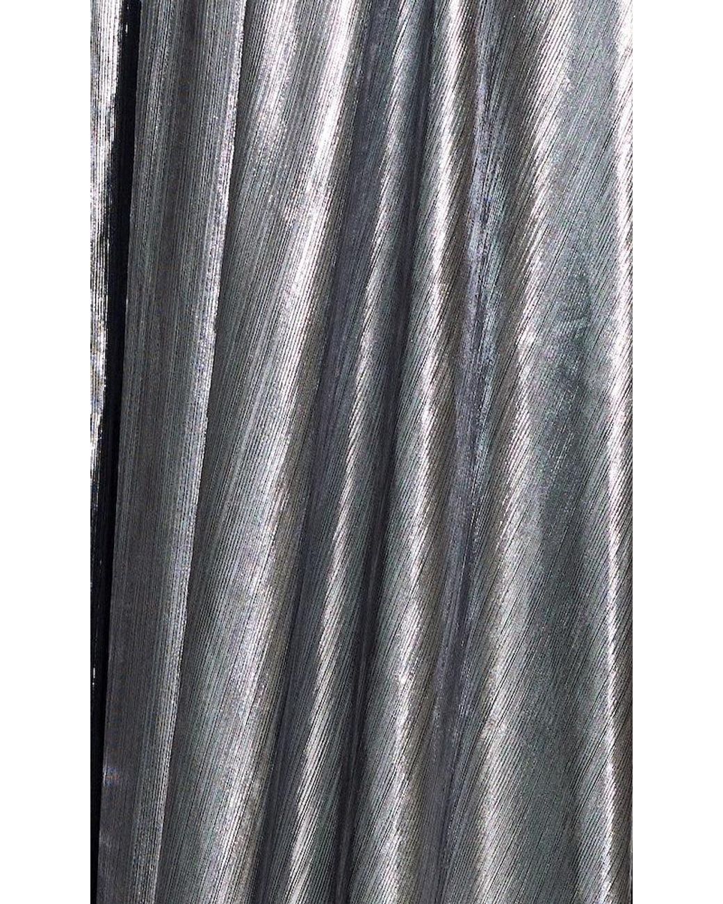 Moda Glam Gray Siren Metallic Cutout Gown- Gunmetal