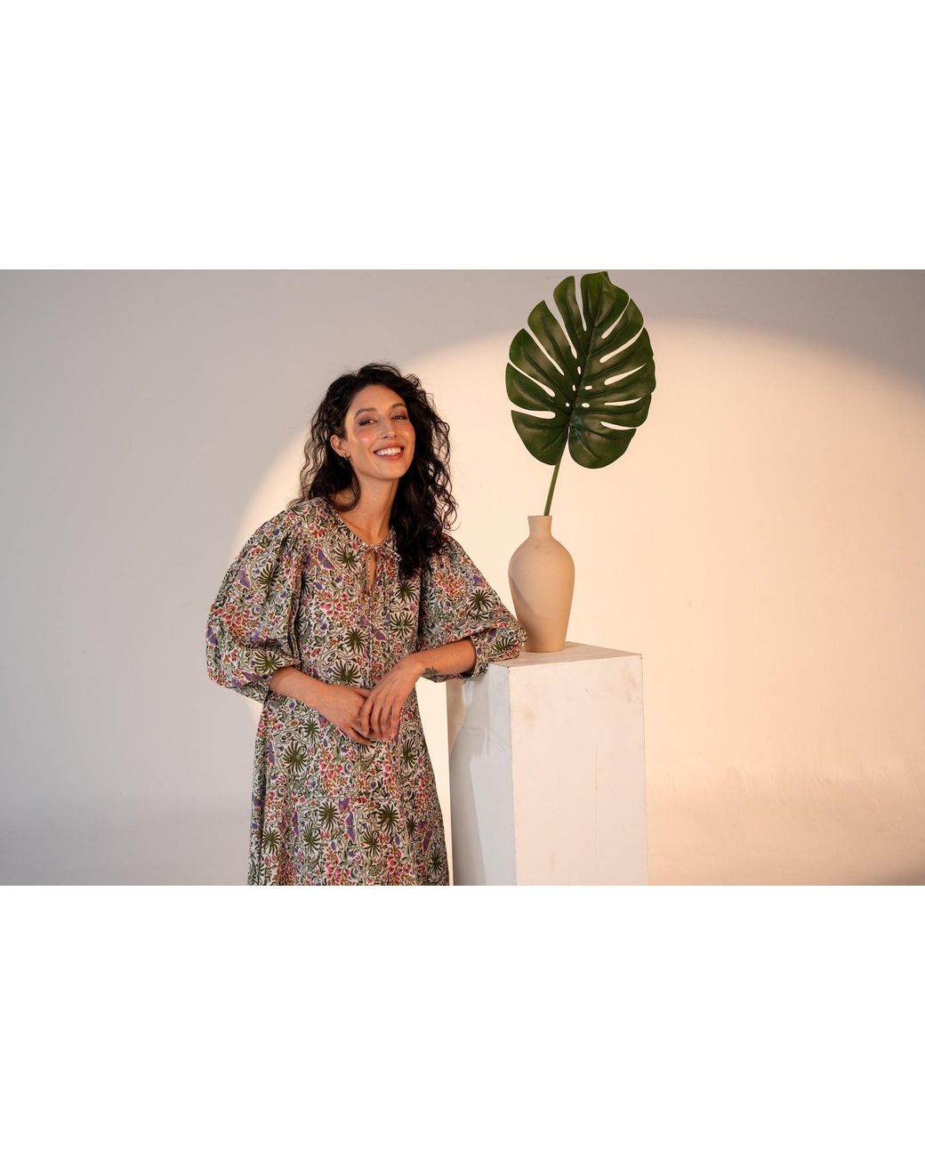 Carolina Benoit Multicolor Palm Springs Print Kaftan