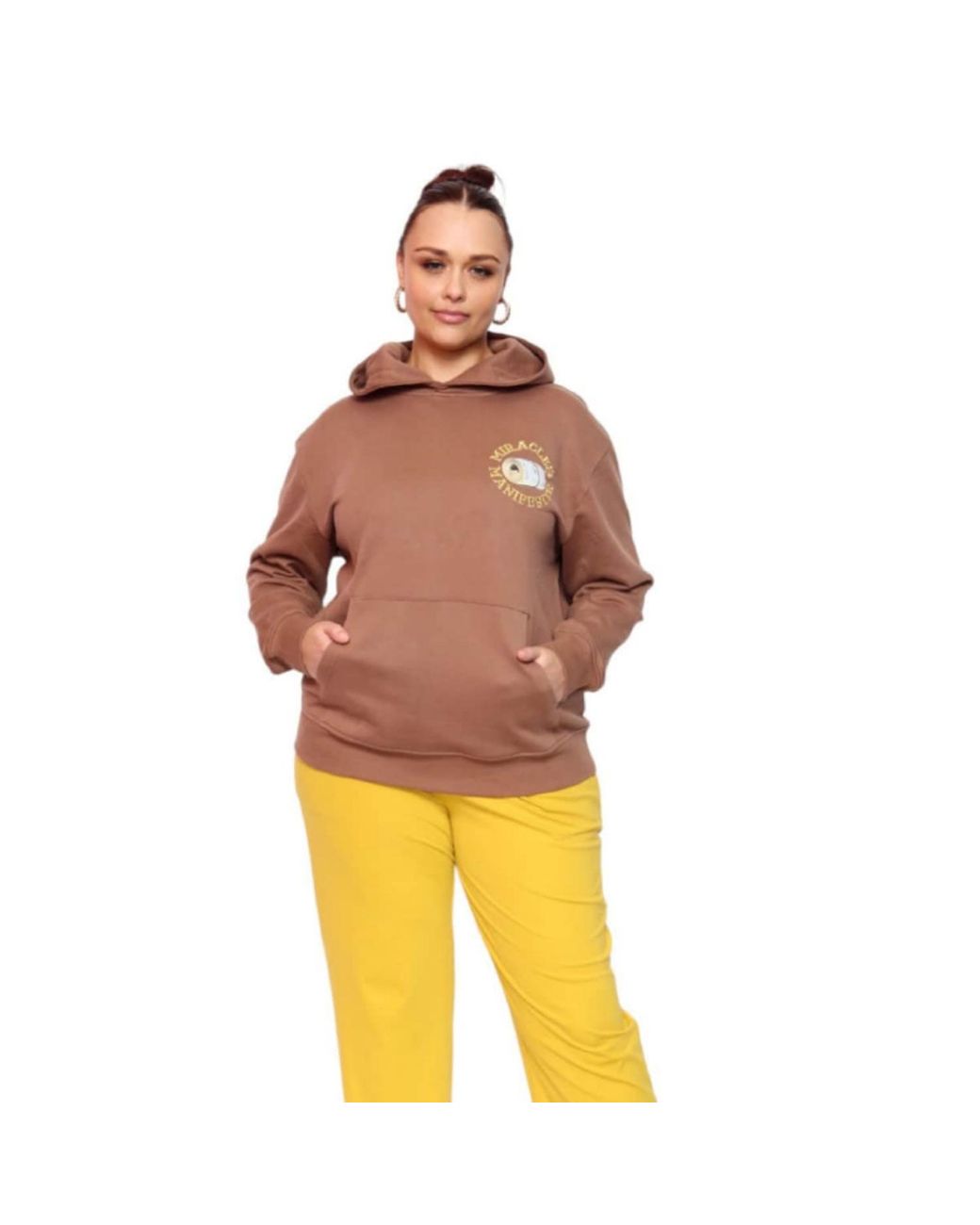 Miracles Manifester Pink Good Luck Embroidered Hoodie