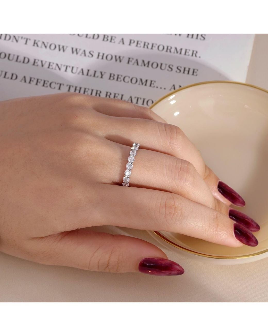 Diamonbliss Metallic Two And Half Carats Round Eternity Ring
