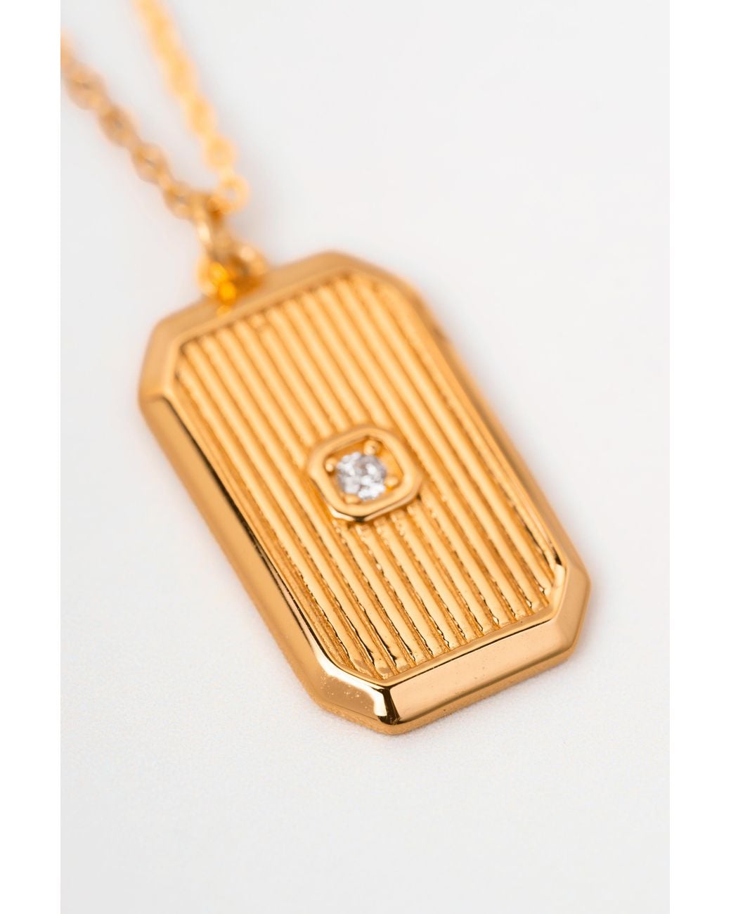 Zynnia Collective Metallic Octagon Textured Pendant Necklace