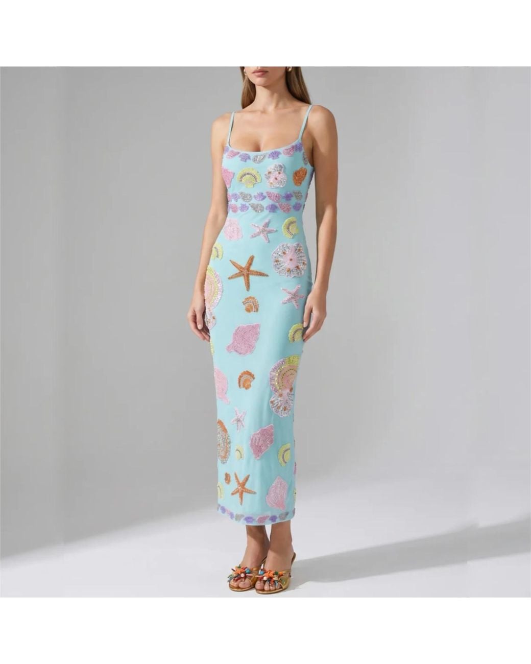 Oceanus Blue New York Strapped Dress