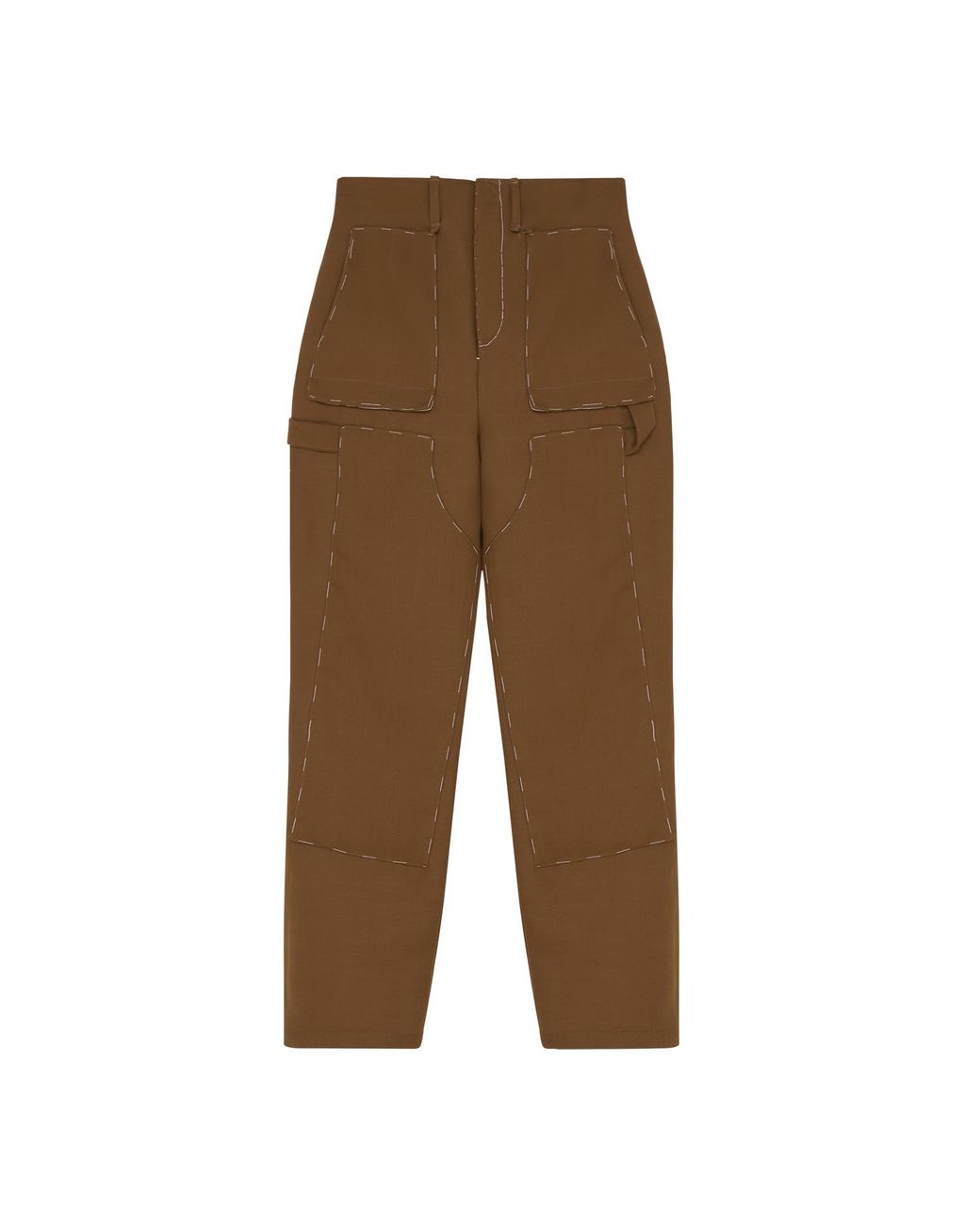 Maison Louis Brown Wool Carpenter Trousers for men
