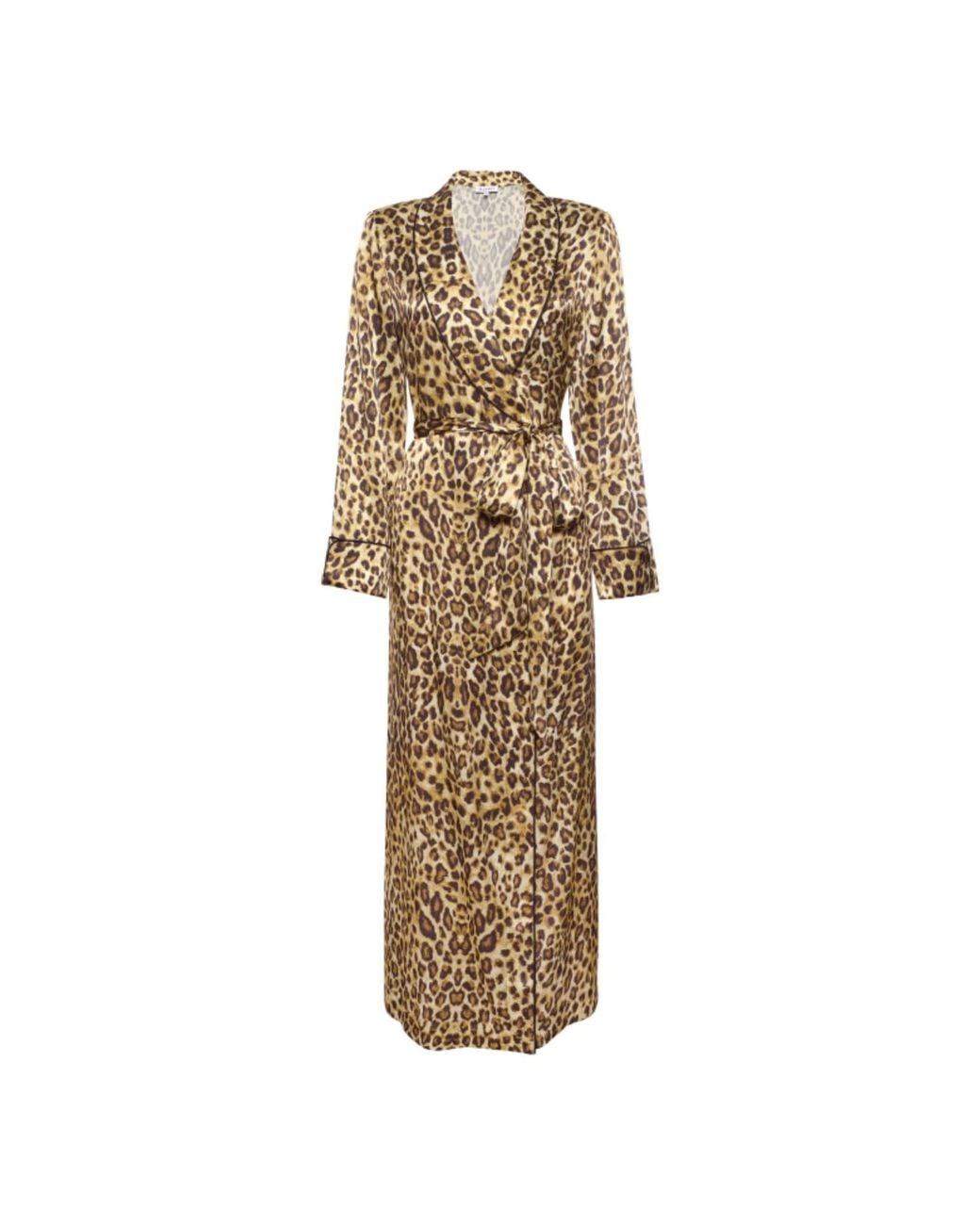 Kato Natural Matador Leopard Silk Satin Robe