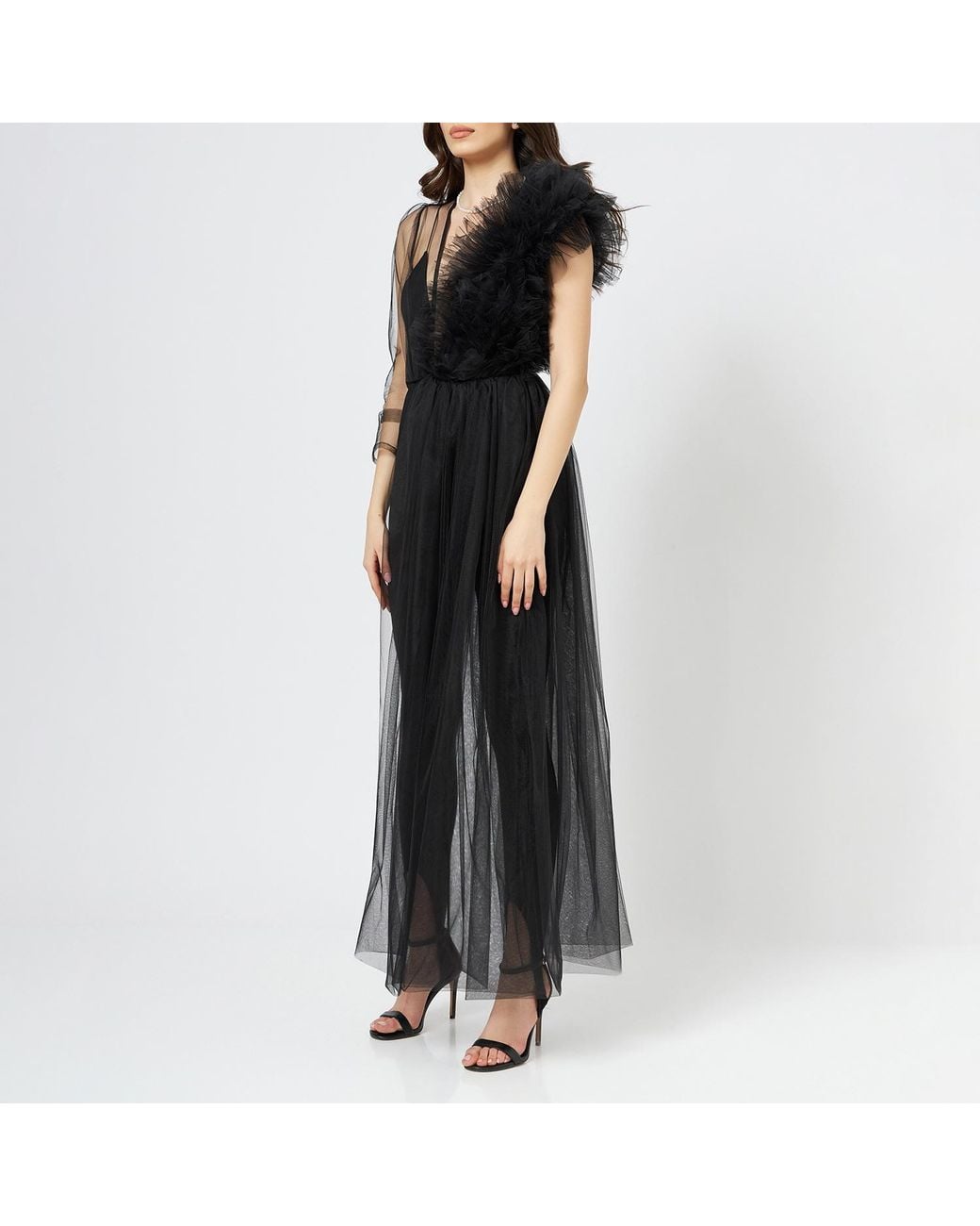 LIA ARAM Black Transparency Deconstructed Bodysuit