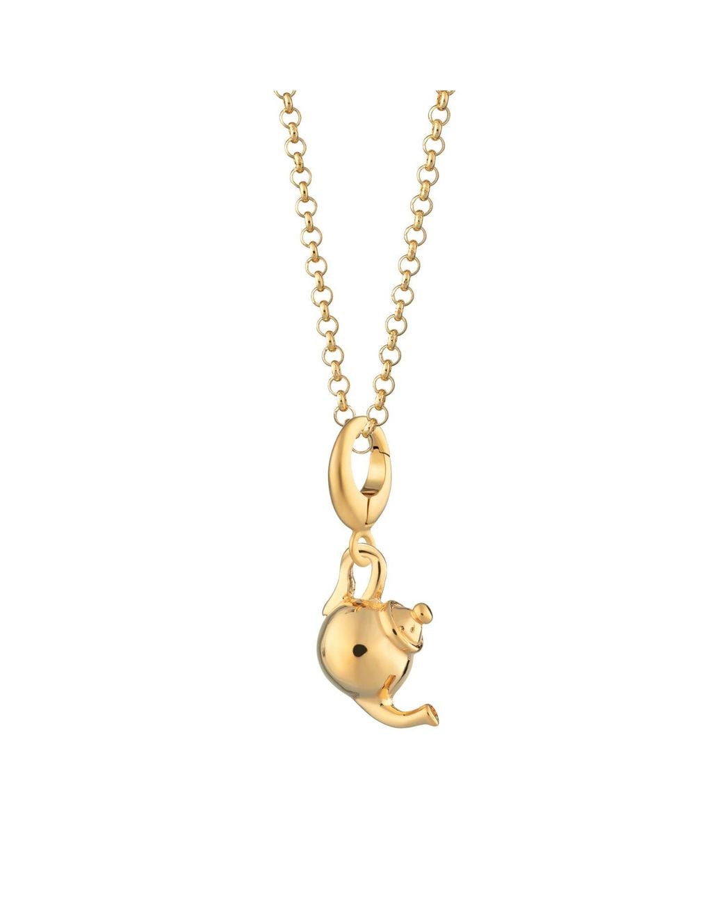 Lily Charmed Metallic Plated Teapot Charm Necklace