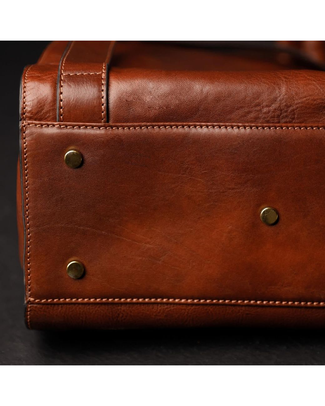 Time Resistance Brown Cognac Leather Backpack for men