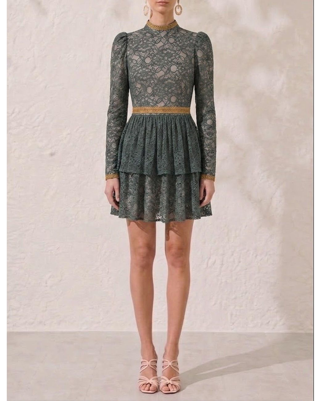 Mandarano Gray Siena Lace Dress