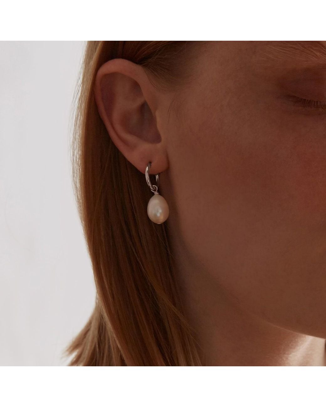 Biko Jewellery White Freshwater 2-In-1 Hoops