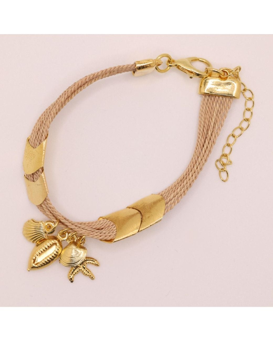 Nart Nature Making Art Metallic The Sea Buriti Natural Fiber Bracelet