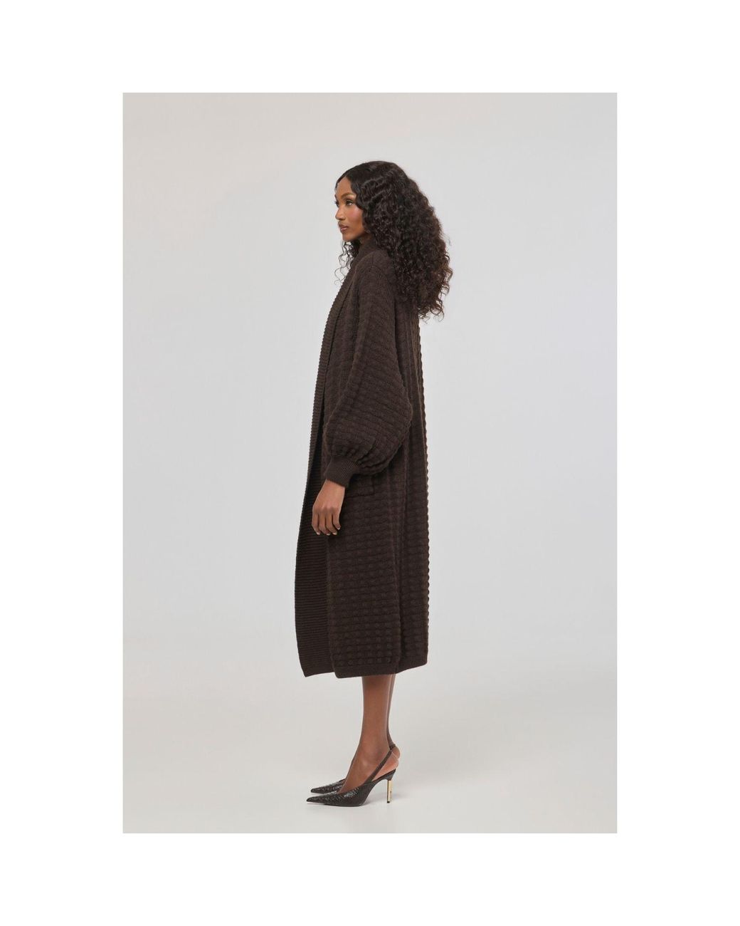 The Extreme Collection Black Long Knit Cardigan Dominic