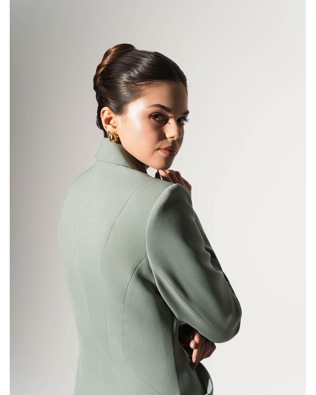 Tia Dorraine Green Tailored Fit Suiting Blazer & Skirt Suit