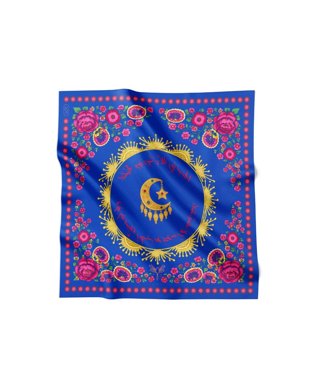 Tash and Ley Blue Inherited Love 70X70 Silk Scarf