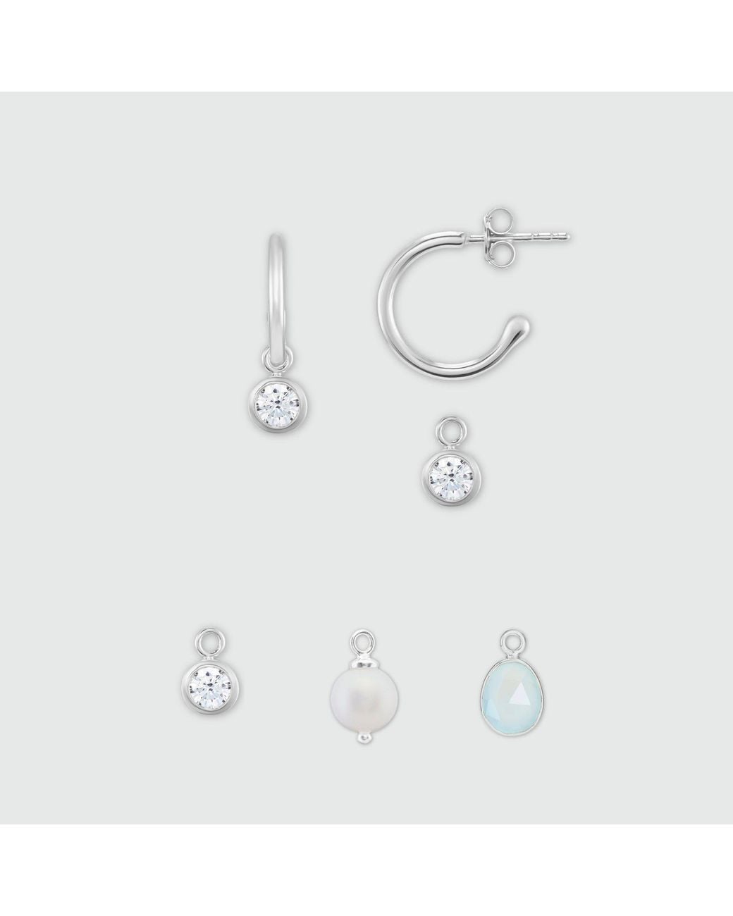 Auree Jewellery White Manhattan Sterling Hoop Earrings