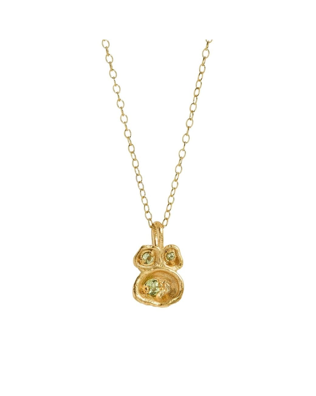 Claire Hill Designs Metallic Peridot Lichen Pendant Necklace